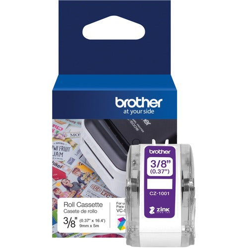 Brother  Labels, ZINK Zero Ink, Continuous-Length, 3/8"x16.4', White