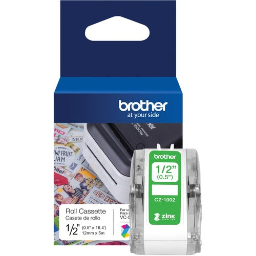Brother  Labels, ZINK Zero Ink, Continuous-Length, 1/2"x16.4', White