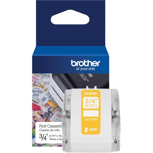 Brother  Labels, ZINK Zero Ink, Continuous-Length, 3/4"x16.4', White