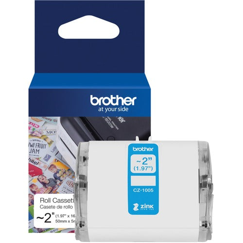 Brother  Labels, ZINK Zero Ink, Continuous-Length, 2"x16.4', White