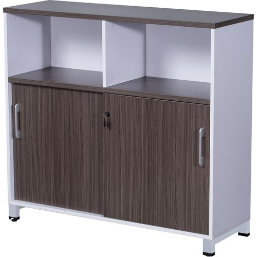 Boss Office Products  Storage Cabinet, Simple System, 48"x18"x43", Driftwood/White