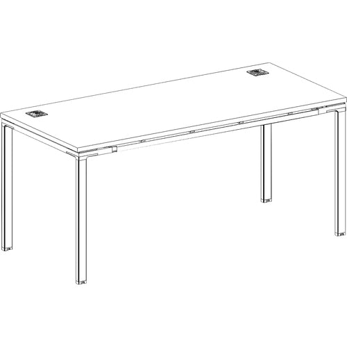 Boss Office Products  Desk,w/Grommets,Wood,60"x30"x29-1/2",Driftwood