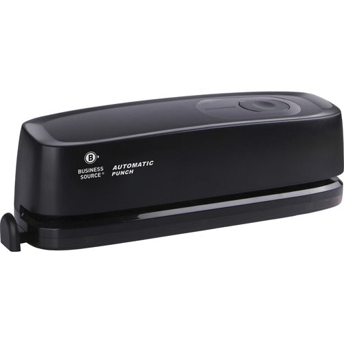 Business Source  Hole Punch,Electric,3-hole,10 Sht Cap.,5-1/5"x5-1/2"x4",BK