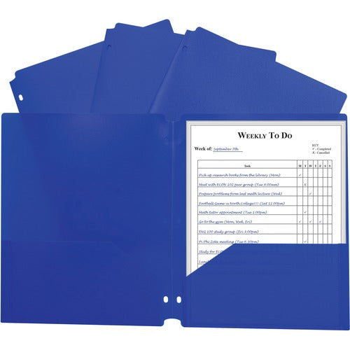 C-Line  Portfolio, 2-Pocket, 3-Hole, 9-2/5"x11-2/5"x1/10", 25/BX, BE