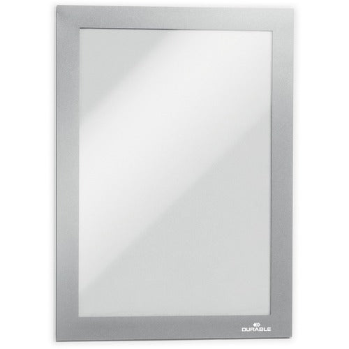 Durable Office Products  Sign Holder, f/ 5-1/2"Wx8-1/2"H Inserts, 2/PK, Silver