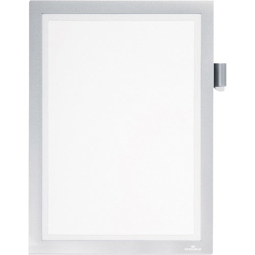Durable Office Products  Note Sign Holder, f/ 8-1/2"Wx11"H Inserts, Silver