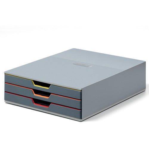 Durable Office Products  Organizer, 3 Drawer, 11"Wx14"Dx3-3/4"H, Multi