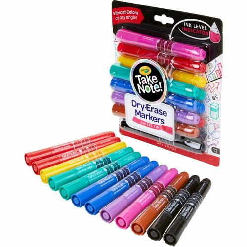 Crayola  Dry-Erase Marker, Chisel Tip, 12/PK, Assorted