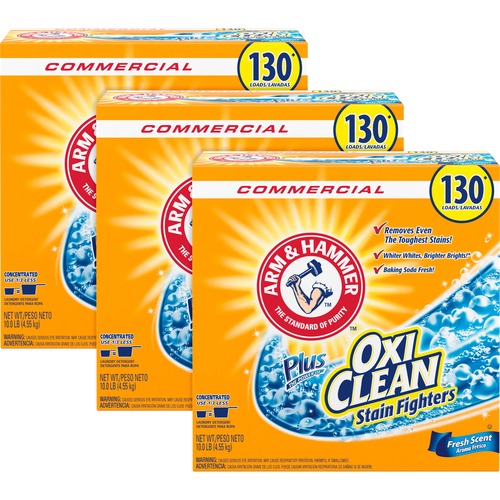 Church & Dwight Co., Inc.  Laundry Detergent,Powder,OxiClean,130 Loads,10 lb,3/CT,WE
