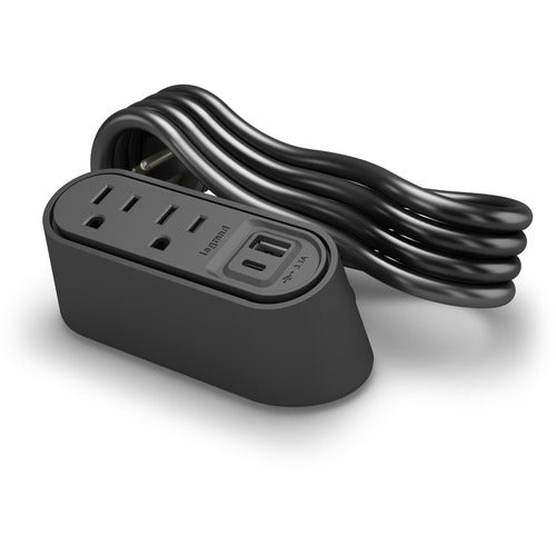 CHIEF  Power Center, 2 Ports, 4-9/10"x2-1/4"x2-1/4", Black