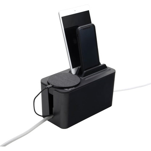 Advantus Corp.  Cable Box Mini Station, 4-3/5"Wx9-3/10"Lx6"H, Black