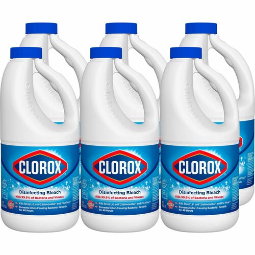 Clorox Company  Bleach, Liquid, Disinfectant, Conc, 43oz, 6/CT, Clear