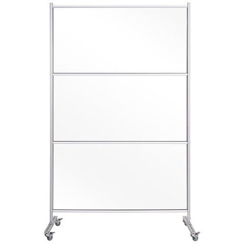 Bi-silque  Panel Divider, Glass, Mobile, 47"x71", Aluminum