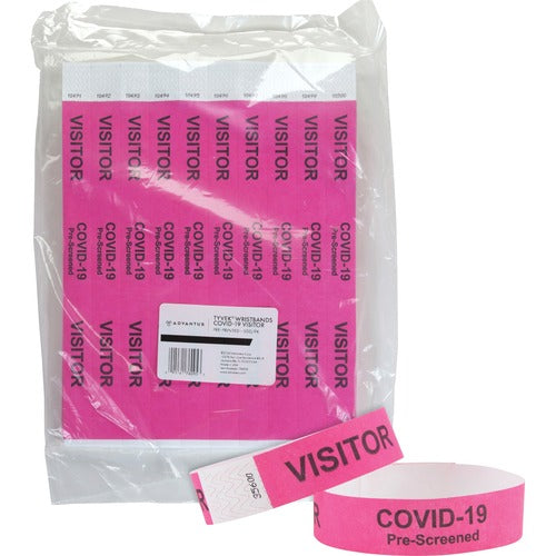 Advantus Corp.  Wristbands,Visitor,COVID Prescreened,3/4"x10",500/PK,PK