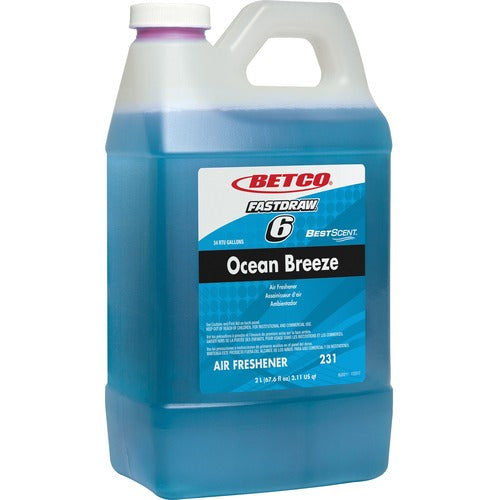 Betco Corporation  Deodorizer,Conc,Fast Draw,Ocean Breeze,2Liter,Turquoise
