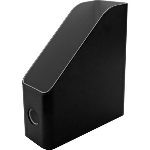Advantus Corp.  Magazine File, Plastic, 4-1/2"x9-3/8"x12", Black/Gray