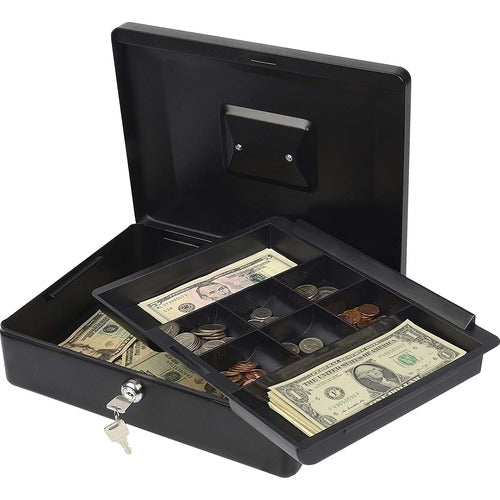 Carl Mfg  Security Box, 9"Wx12-1/2"Lx4"H, Black
