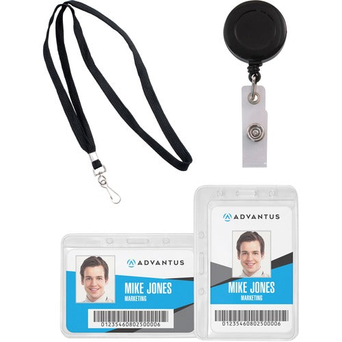 Advantus Corp.  ID Badge/Accssories,50Holders/25Reels/25Lanyards,100 Pcs,AST