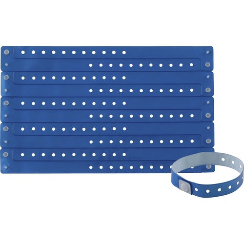 Advantus Corp.  Wristbands, Vinyl, 3/5"Wx9-3/4"Lx1/50"H, 100/PK, Blue