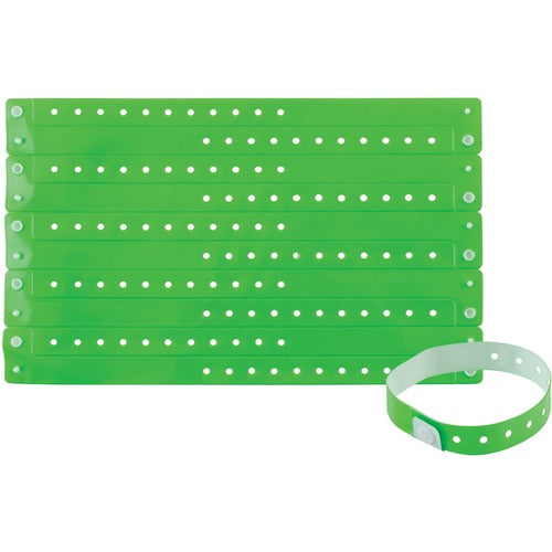 Advantus Corp.  Wristbands, Vinyl, 3/5"Wx9-3/4"Lx1/50"H, 100/PK, Green