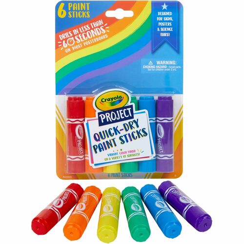 Crayola  Paint Stick, Quick Dry, Washable, 6/PK, AST