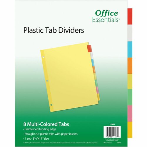 Avery  Economy Insertable Dividers, 11"x8-1/2", 8 Tabs, AST