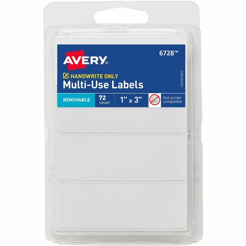 Avery  Multipurpose Labels,Removable,1"x3",72/PK,36PK/CT,WE