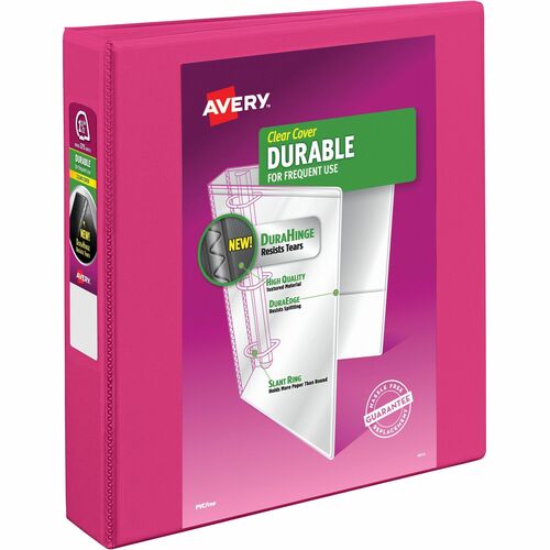 Avery  View Binder,Slant Ring,DuraHinge,1-1/2" Cap,6/CT,Pink