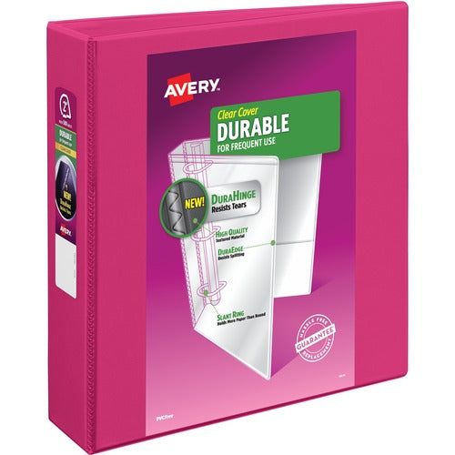 Avery  View Binder,Slant Ring,DuraHinge,2" Cap,6/CT,Pink