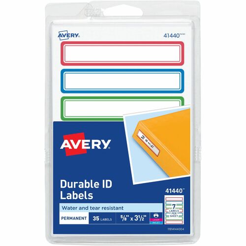 Avery  Labels,TrueBlock,w/BE/GN/RD Borders,3-1/2"x5/8",630/CT,WE