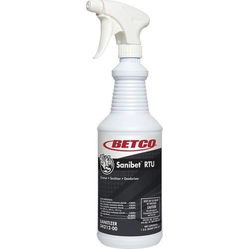 Betco Corporation  Cleaner/Sanitizer/Deodorizer, RTU, Sanibet, 32oz, Yellow
