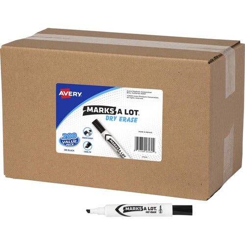 Avery  Dry-erase Markers, Desk Style, Chisel Tip, 200/CT, Black Ink