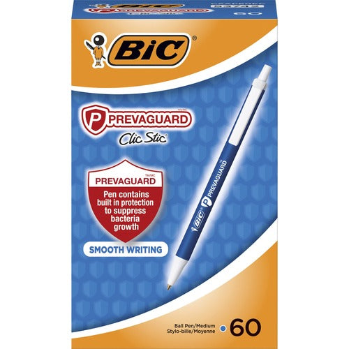 Bic  Pen, Retractable, Antimicrobial, Medium, 60/BX, Blue