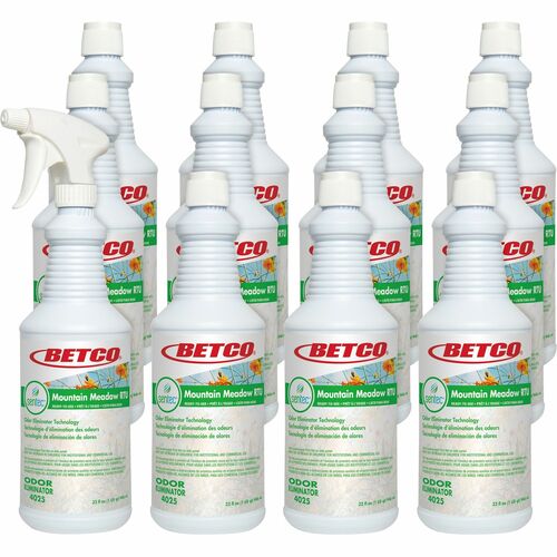 Betco Corporation  Odor Eliminator, Liquid, RTU, Mtn Meadow, 32oz, 6/CT, Clear