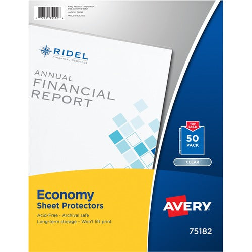 Avery  Sheet Protectors,Poly,f/8-1/2"x11" Sht,50/BG, 10BG/CT, CL