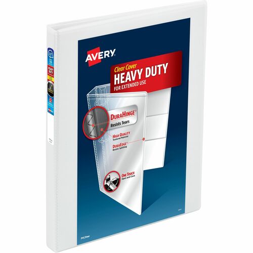 Avery  View Binder,DuraHinge,1/2" Cap,8-1/2"x11",6/CT,White
