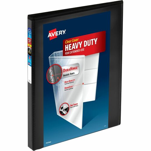 Avery  View Binder,DuraHinge,1/2" Cap,8-1/2"x11",6/CT,Black