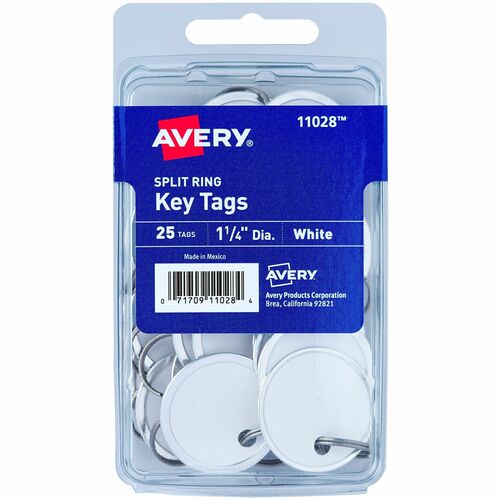 Avery  Key Tag, w/ Metal Rim, 1-1/4" Diameter, 25/PK, 36PK/CT, WE