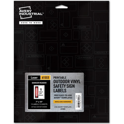 Avery  Sign Label,"Danger",Perm,7"x10",15/PK,MI
