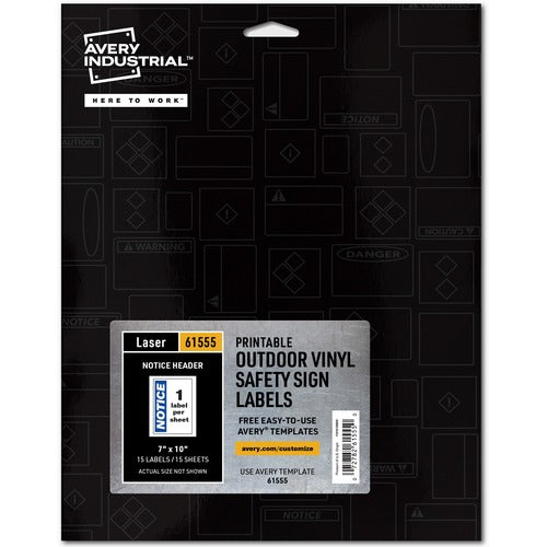 Avery  Sign Label,"Notice",Perm,7"x10",15/PK,MI