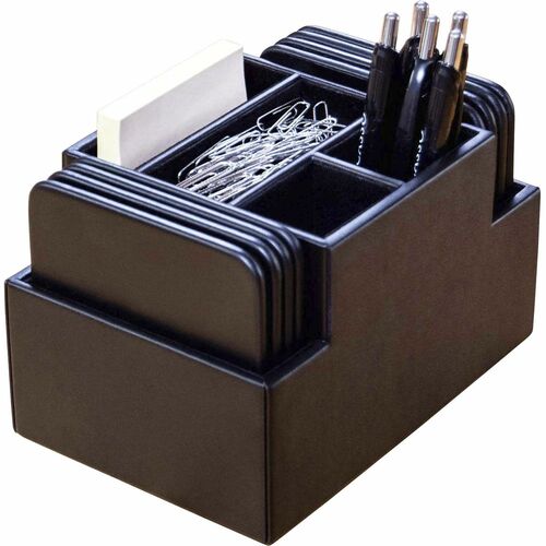 Dacasso  Coaster Set, Square, 6-4/5"Wx4-4/5"Lx4-2/5"H, Black