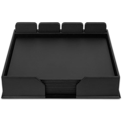 Dacasso  Conference Room Set,Sq Coasters,23 Pc,18-1/4"x16-1/2"x4",BK
