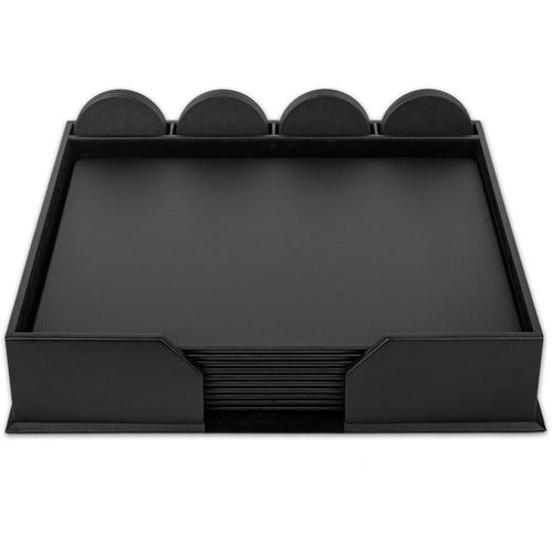 Dacasso  Conference Room Set,Rnd Coasters,23 Pc,18-1/4"x16-1/2"x4",BK