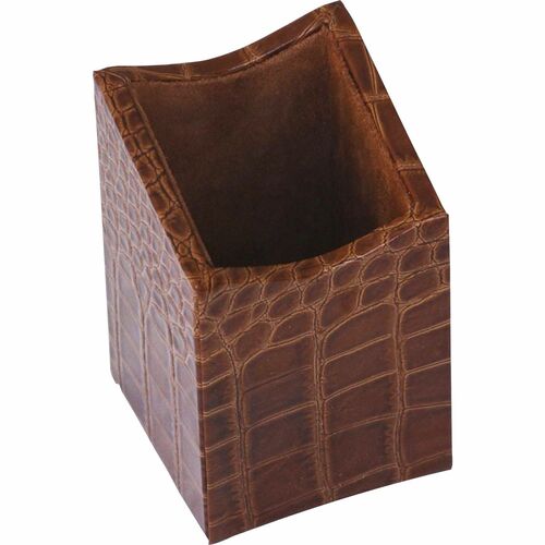 Dacasso  Pencil Cup,Cognac,3-3/10"x3-1/4"x5",BN