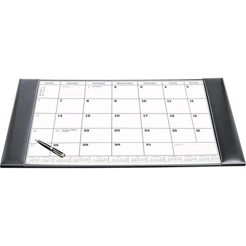 Dacasso  Desk Pad,w/ Calendar Insert,Rustic,34"x20"x1/2",BK