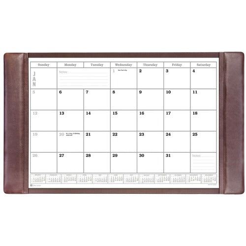 Dacasso  Desk Pad,w/ Calendar Insert,Choco,34"x20"x1/2",BN