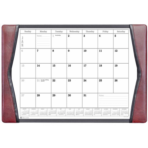 Dacasso  Desk Pad,w/ Calendar,Accent Trim,25-1/2"x17-1/4"x1/2",BN