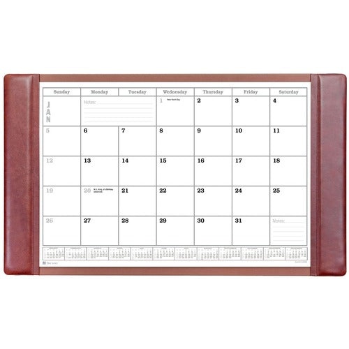 Dacasso  Desk Pad,w/ Calendar Insert,Mocha,34"x20"x1/2",BN