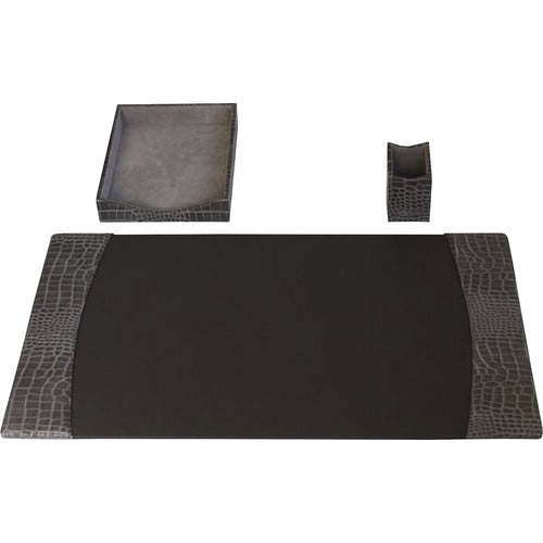 Dacasso  Desk Set,3 Pc,Crocodile,Castlerock,34-3/4"x20-3/4"x5-2/5",GY