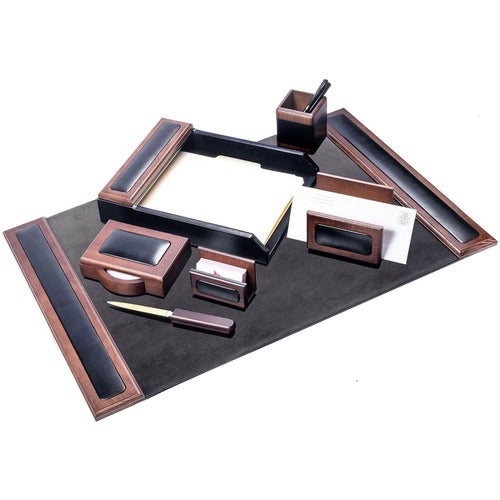 Dacasso  Desk Set,7 Pc,25-1/2"x17-1/4"x5-1/2",BK/WA